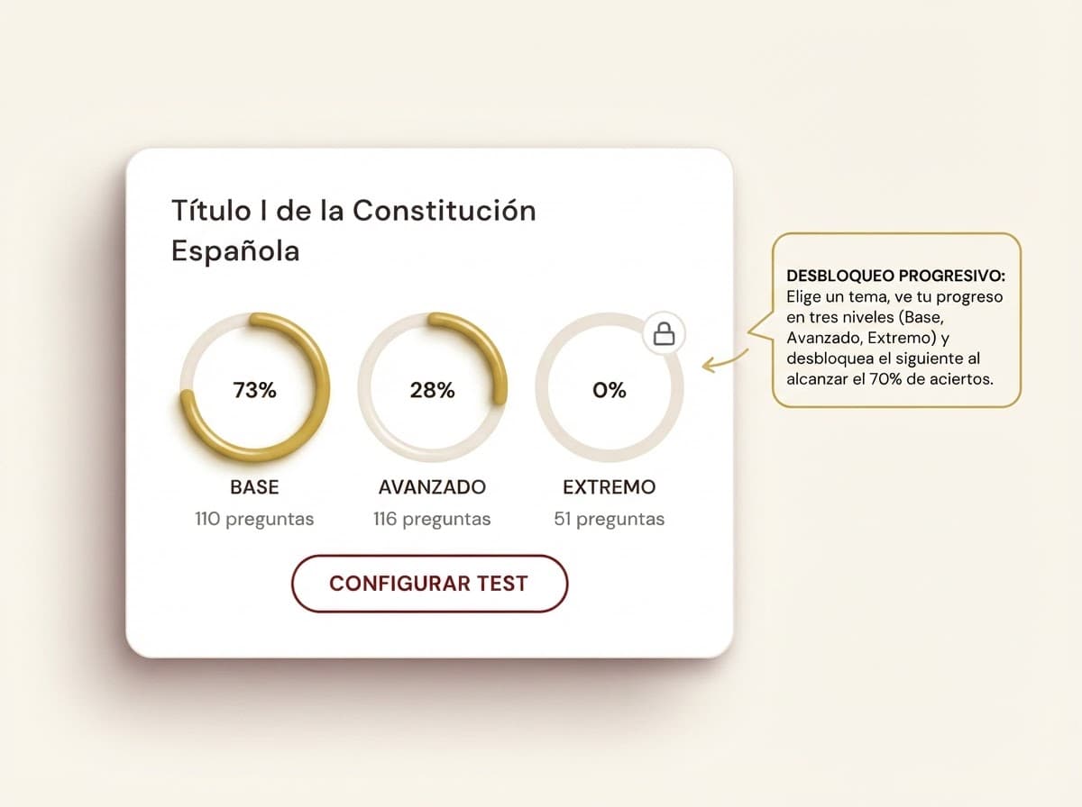 Captura del configurador con los tres anillos de nivel de dificultad